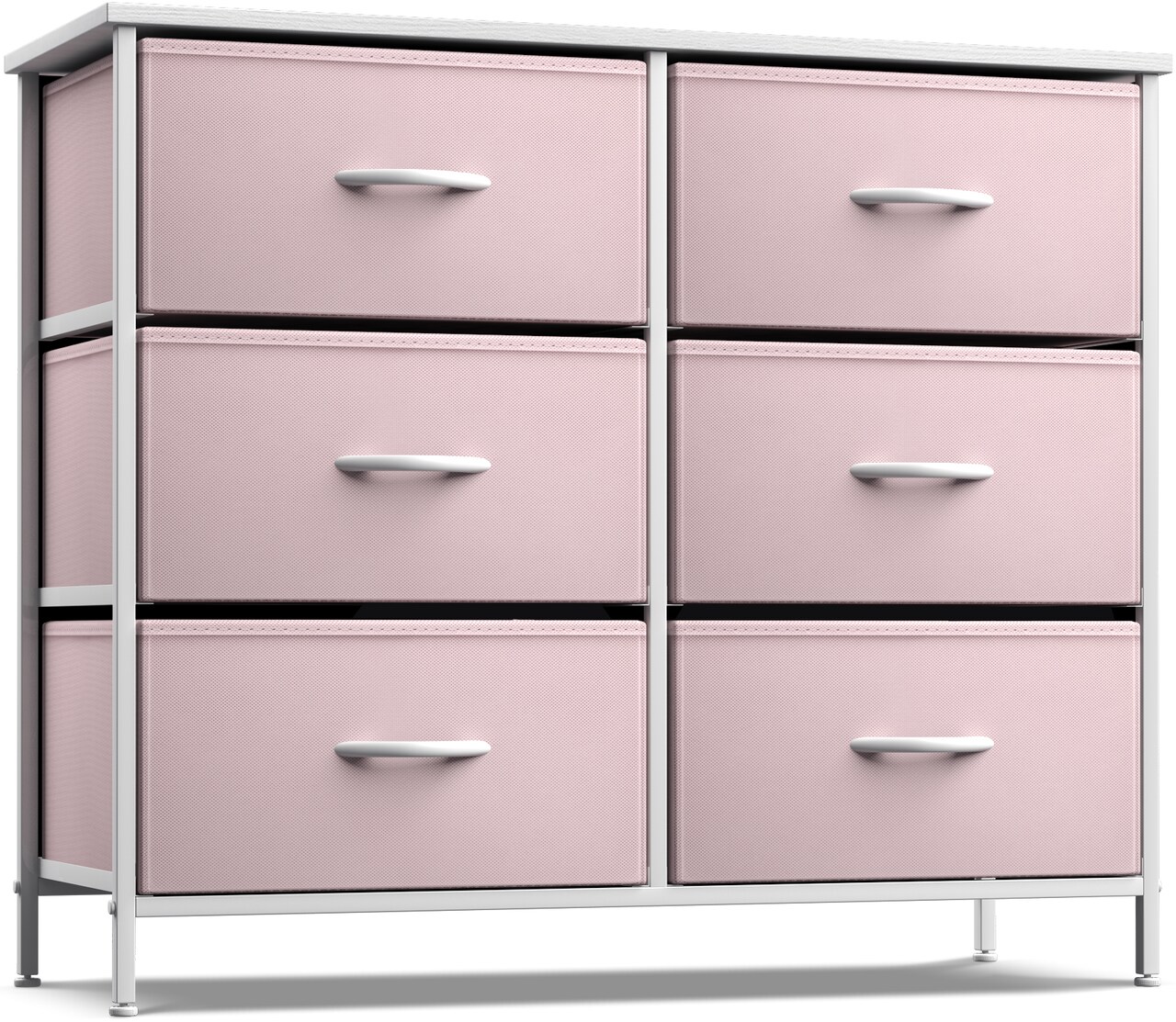 Sorbus 6 Drawers Dresser- Storage Unit with Steel Frame, Wood Top, Fabric Bins - for Bedroom, Closet, Office and more